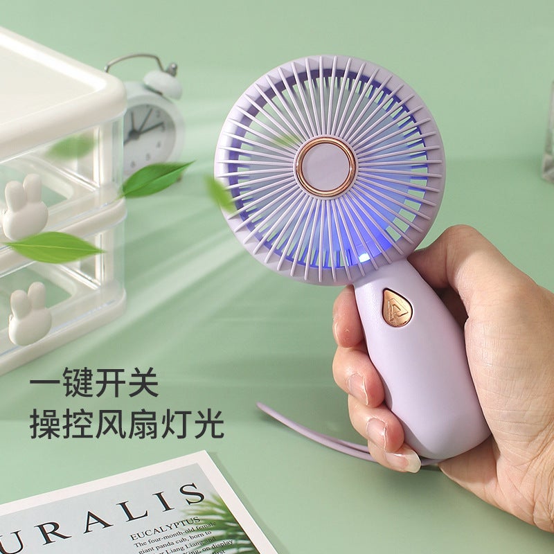 وو مروحة يدوية مدمجة مع إضاءة LED، قابلة للشحن عبر USB - Image 3