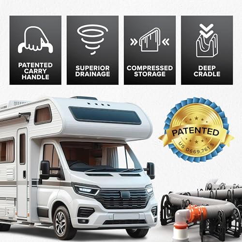 Camco دعم خرطوم الصرف RV من كامكو سايدويندر بطول 10 أقدام - تصميم مرن وقابل للتلسكوب لتجنب العقبات وحوامل عميقة لتأمين خرطوم الصرف RV - جاهز للاستخدام من العلبة ويطوى للتخزين في RV (43031) - Image 5