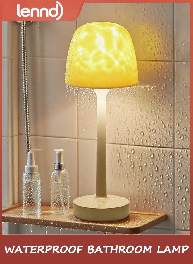 LENND Spa-Like Shower Lamp - Waterproof Bathroom Lamp with 16 Color Ocean Wave Projector, Rechargeable Shower Light with Touch & Remote Control, Cordless Light for Inside Shower/Bathtub - Image 1