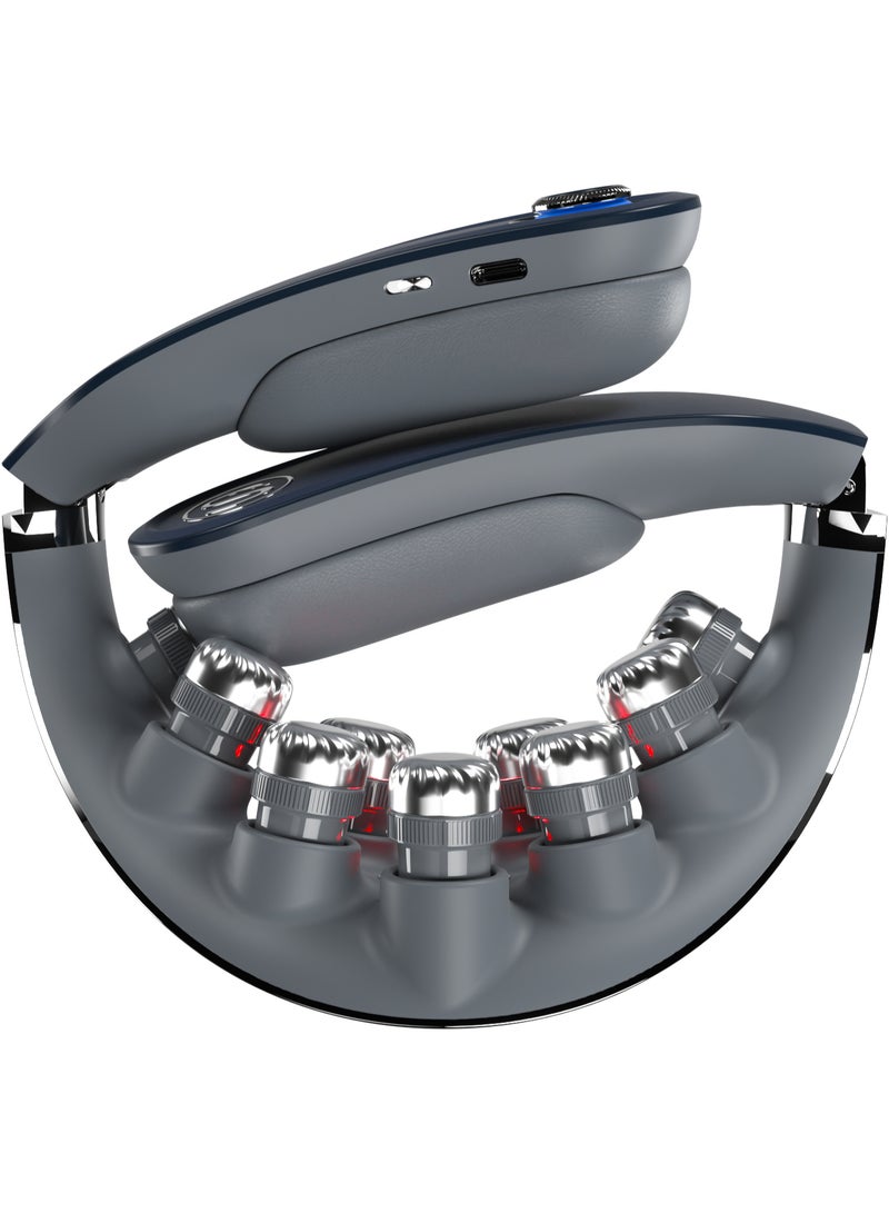 SKG Foldable Smart Neck Massager G7 Pro‑Fold Blue, TENS‑EMS Dual Pulse,5140mm² Heating Area,APP Control,Ergonomic Design,Ideal for Gifting & Personal Use,Portable for Office & Travel - Image 4