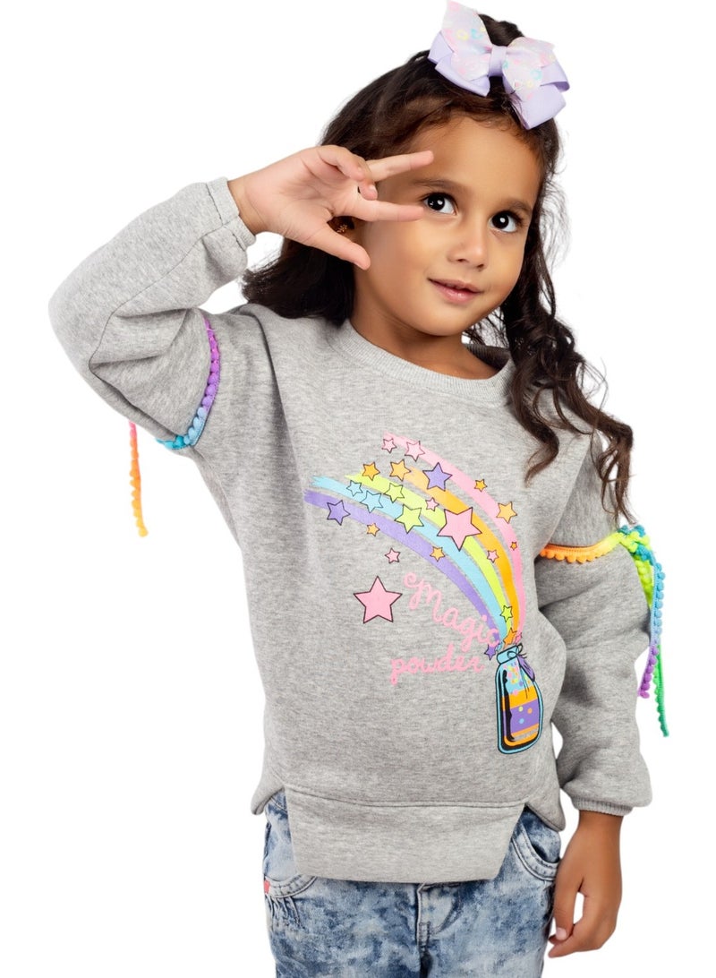 CHOiCE Girls' Pajama with Rainbow Sweatshirt – Trendy and Comfortable Design – Code 215