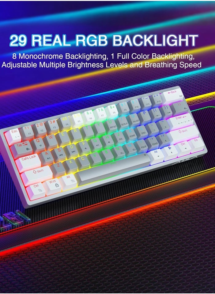 AULA - F3261 Wired Gaming Keyboard,29 RGB Backlit 60%  Mechanical Keyboard,Blue Switches,Full RGB LED Lighting,Mini Small Compact Keyboard for PC/Mac/Laptop/Wins - Image 1
