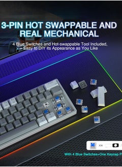 AULA F3261 Wired Gaming Keyboard,29 RGB Backlit 60%  Mechanical Keyboard,Blue Switches,Full RGB LED Lighting,Mini Small Compact Keyboard for PC/Mac/Laptop/Wins  - Image 3