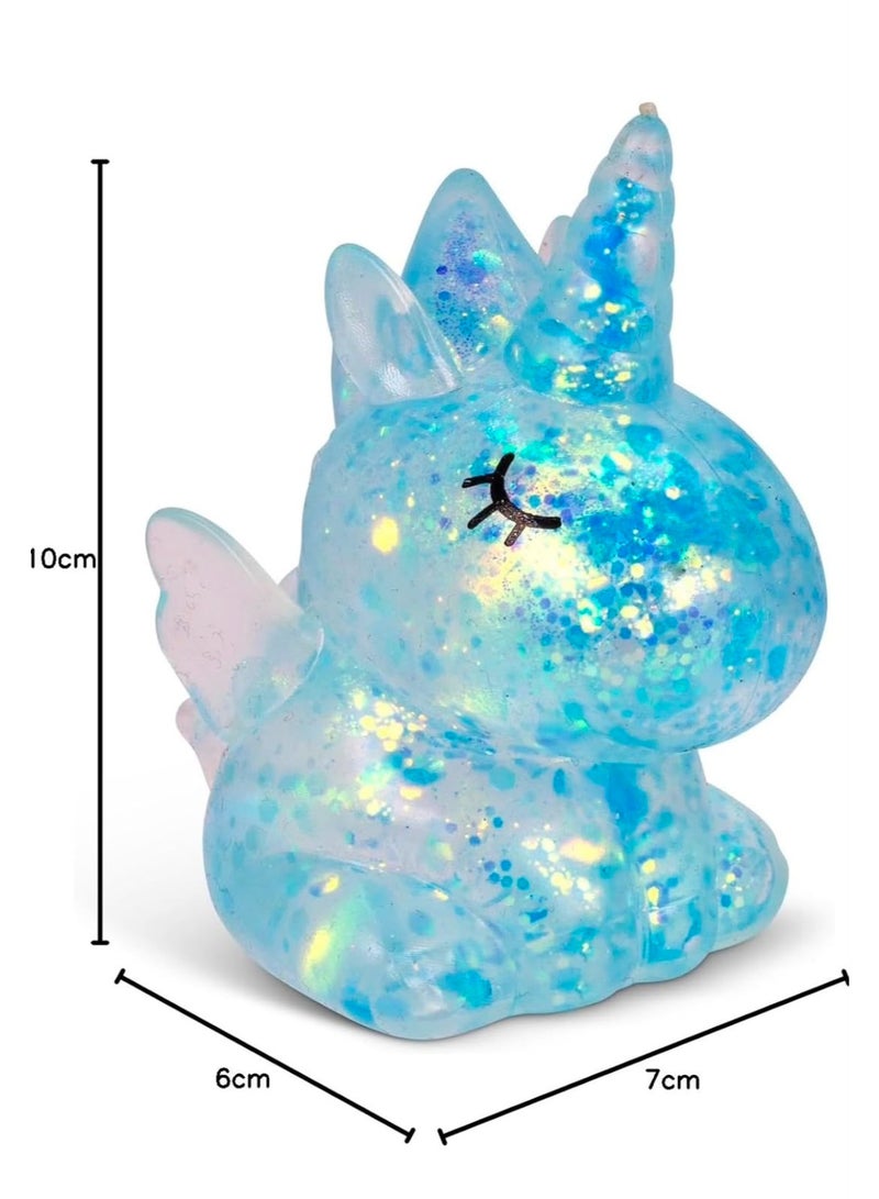 Squishy Squeezy Unicorn Glitter Doll - Fun Flexible Sensory Toy - Anti-Stress Squishy and Elastic Glittery Squishy for Kids and Adults - 1 Piece (Random Color) - Image 2