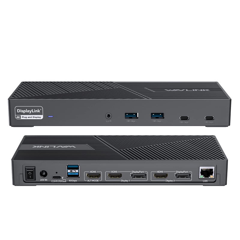 WAVLINK DisplayLink Docking Station Triple Monitor 4K60Hz for 3 Monitors 100W Charging for Thunderbolt 543 USB C M1M5 MacMacBook NeoWindows 3 HDMI 2 DP 6 USB Ports 160W Power LAN Audio - Image 2