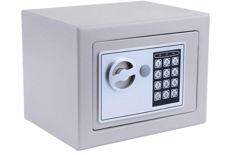 Dotpot Digital Electronic Safe Locker for Home and Office 0.23 Cubic Feet Electronic Digital Security Box, Keypad Lock Box Cabinet Safes, Solid Alloy Steel Office Hotel Home Safe Grey - Image 1