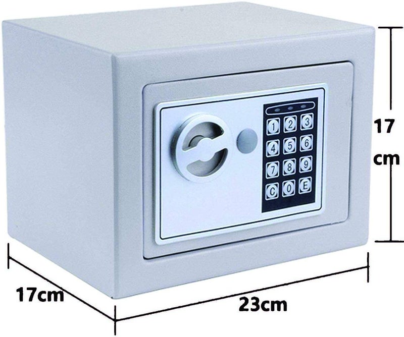 Dotpot Digital Electronic Safe Locker for Home and Office 0.23 Cubic Feet Electronic Digital Security Box, Keypad Lock Box Cabinet Safes, Solid Alloy Steel Office Hotel Home Safe Grey - Image 2