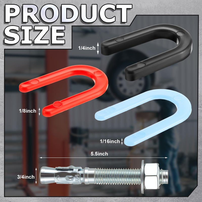 Datanly 46 Pcs Lift Install Kit Car Lift Installation Install Kit Including 3/4" x 5. 5" Wedge Anchor Bolts, and 1/4" 1/8" 1/16" Leveling Shim for 2 Post Lifts - Image 2