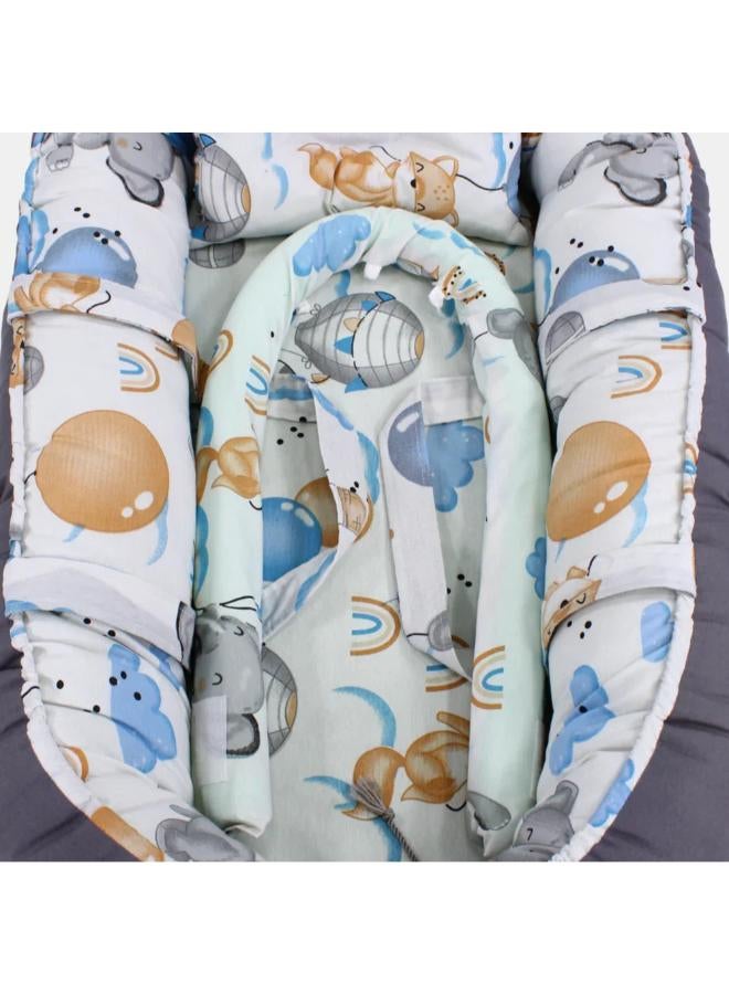 Kiddy Baby Carrier/Carrycot – Frog & Elephant Design - Image 3