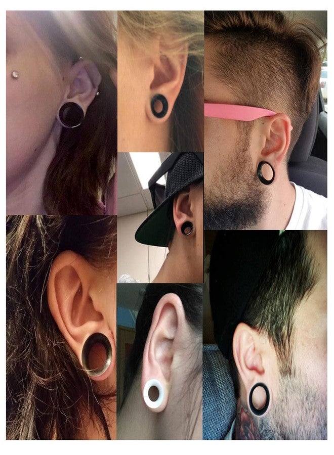 Oyaface 2 PC Black Soft Silicone Flexible Ear Skin Tunnels Plugs Expanders Gauges Hollow Body Piercing (Black 3/4‘’(20mm)) - Image 4