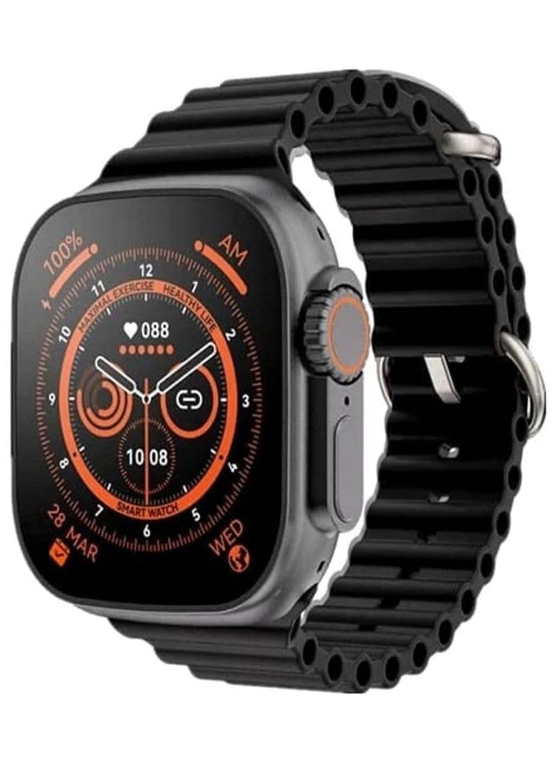 HK - HK9 ULTRA 2 Smart Watch 2.12 inch Smartwatch Fitness Running Watch Bluetooth Temperature Monitoring Pedometer Call Reminder Compatible with Android iOS Women Men Long Standby Hands-Free Calls (Black) - Image 1