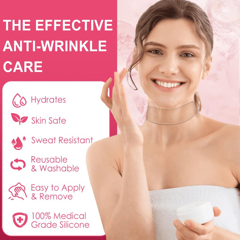 TEAWOO 4 PCS Silicone Neck Wrinkle Patches | Reusable Silicone Neck Patches for Wrinkles | Targeted Neck Wrinkle Pads | Neck Mask for Firming and Tightening | Revitalize and Firm Neck Wrinkles - Image 5
