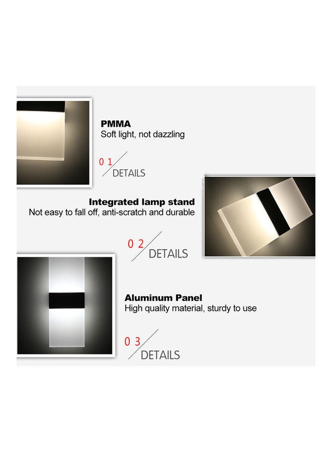 NIBEMINENT LED wall lamp decorative light warm 3000K 29*11 black box square 6W Warm white 30.5*4.5*11.5cm - Image 5