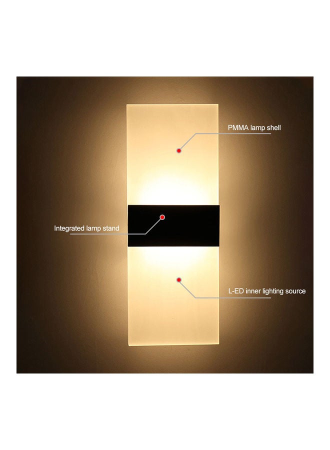 NIBEMINENT LED wall lamp decorative light warm 3000K 29*11 black box square 6W Warm white 30.5*4.5*11.5cm - Image 4