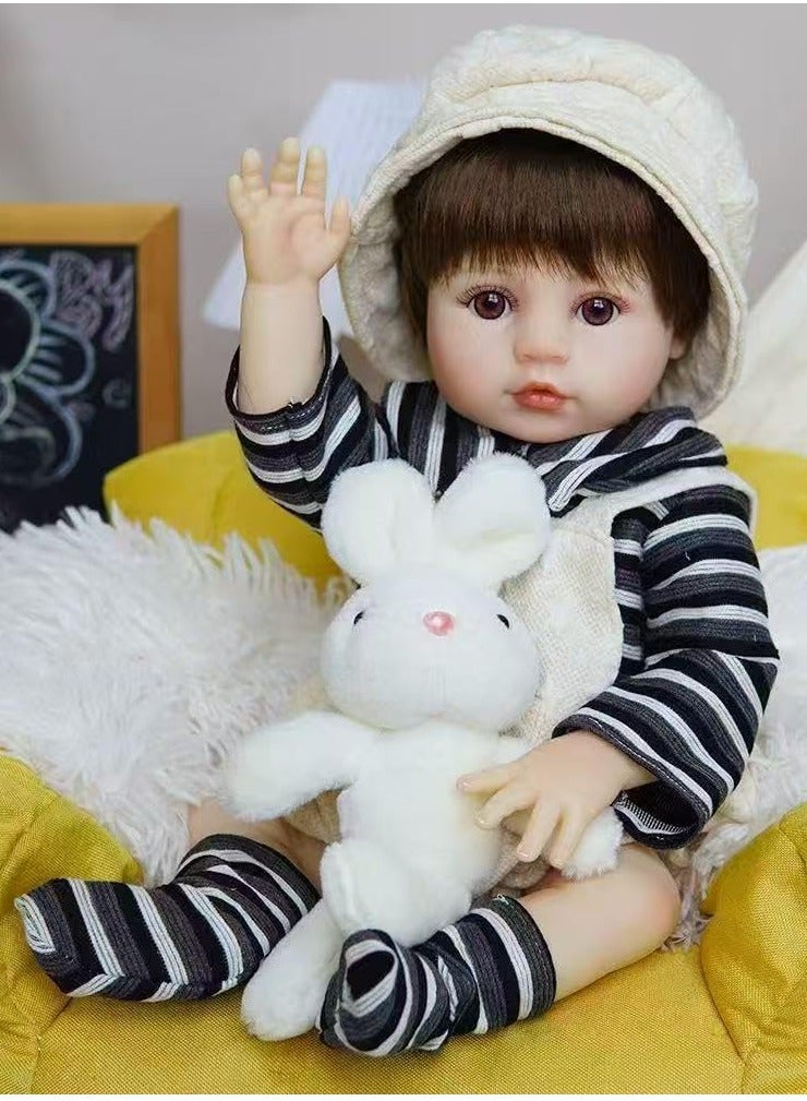 Nano Classic 18-inch 48Cm Reborn Baby Doll Soft vinyl silicon body, newborn real like Baby Doll (Black outfit ) - Image 1
