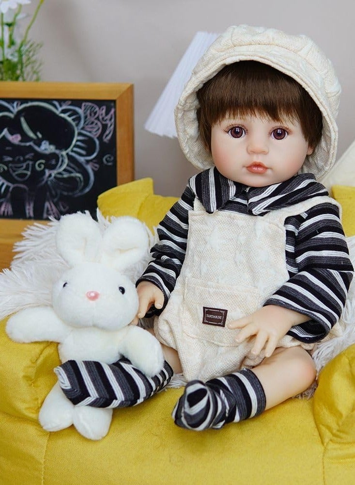 Nano Classic 18-inch 48Cm Reborn Baby Doll Soft vinyl silicon body, newborn real like Baby Doll (Black outfit ) - Image 3