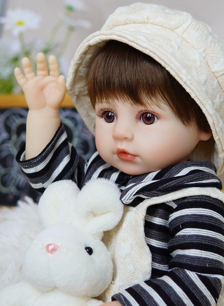 Nano Classic 18-inch 48Cm Reborn Baby Doll Soft vinyl silicon body, newborn real like Baby Doll (Black outfit ) - Image 5