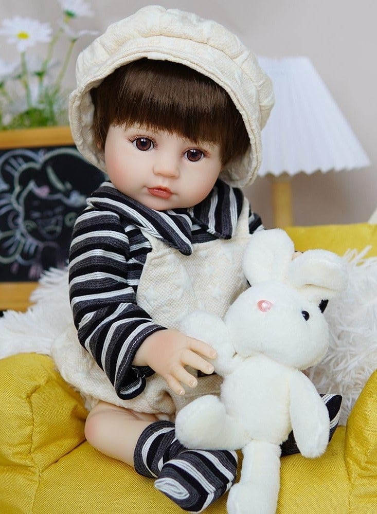 Nano Classic 18-inch 48Cm Reborn Baby Doll Soft vinyl silicon body, newborn real like Baby Doll (Black outfit ) - Image 2