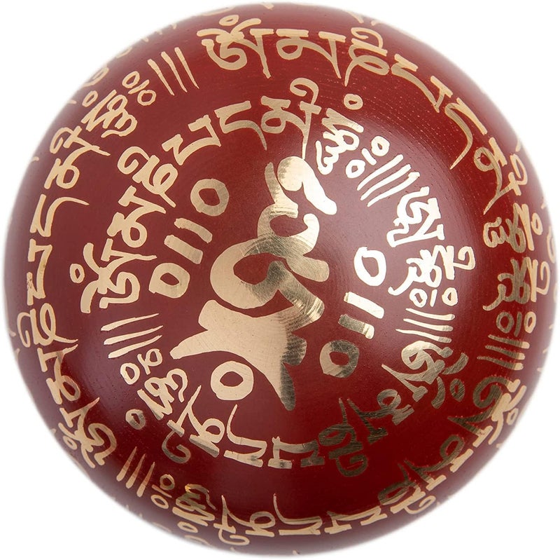 HIMALAYAN BAZAAR Tibetan Singing Bowl Set - Easy To Play for Beginners - Authentic Handcrafted Mindfulness Meditation Holistic Sound 7 Chakra Healing Gift (Crimson) - Image 5