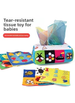 Generic Baby's Tear-free Tissue Box Paper-drawing Toy Baby Learning To Draw Tissue Exercise Early Education Cloth Books Hot Cross-Border-Color:Shape Cognition (3 Ring Paper +9 Silk Scarf)  - Image 2