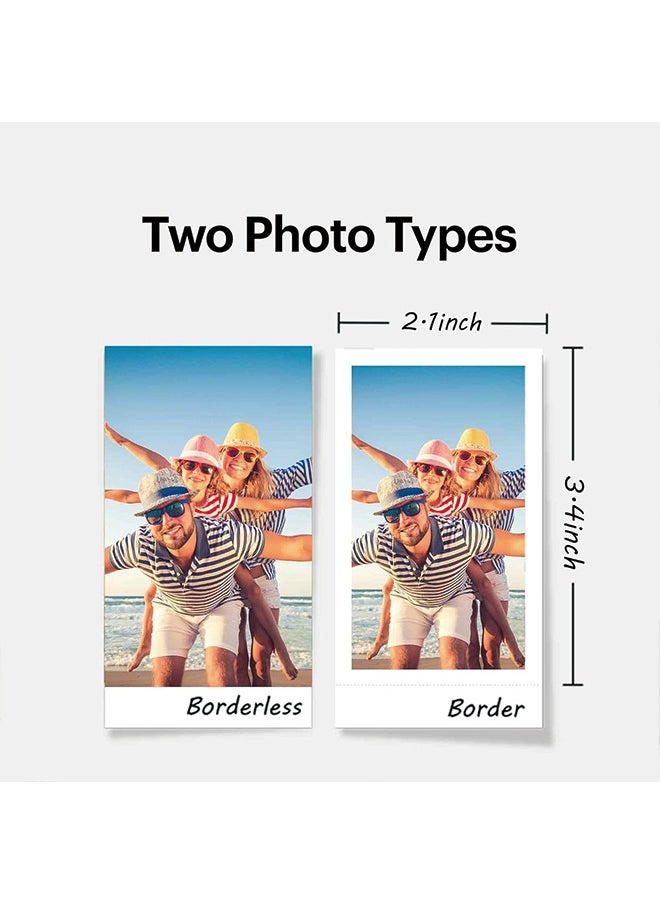 Kodak - KODAK Mini 2 Retro 4PASS Portable Photo Printer (2.1x3.4 inches) Initial 8 Sheets + 60 Sheets Bundle, White - Image 1