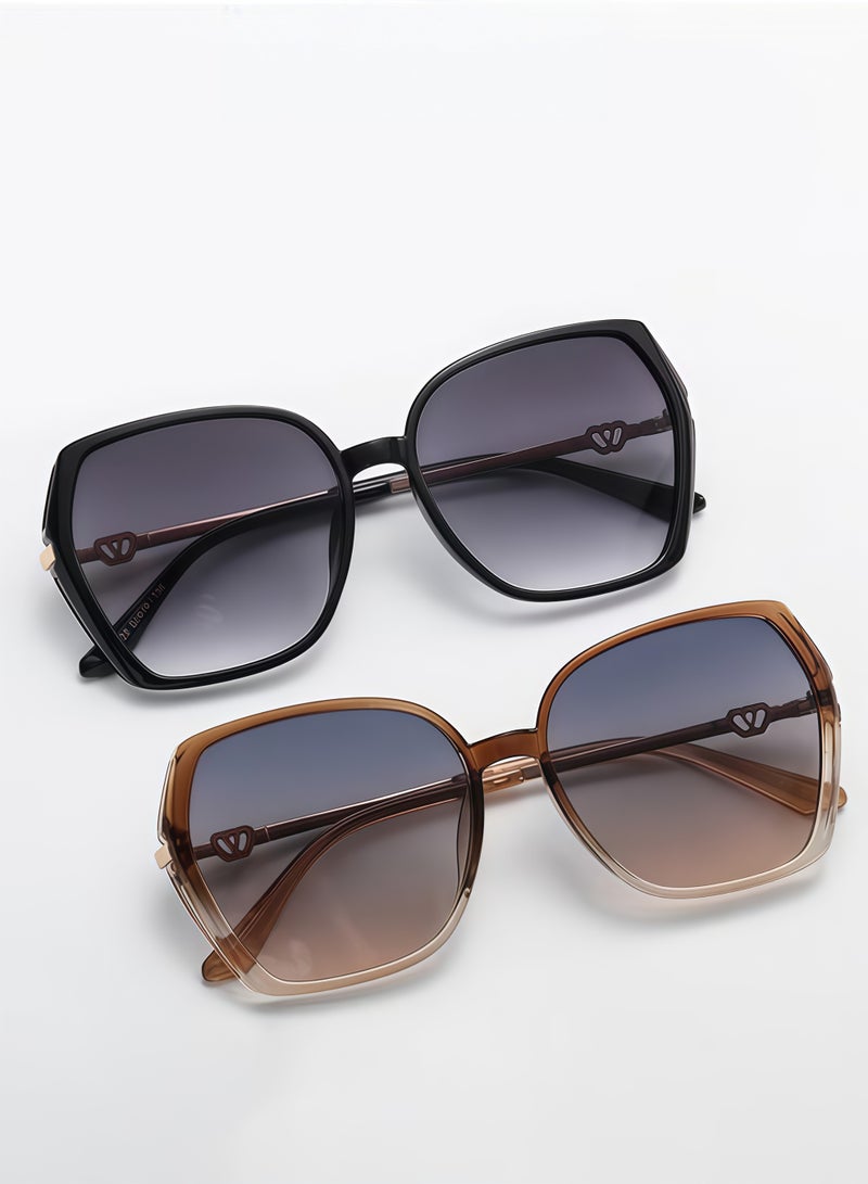 Sunglasses Women Unique Fashion Quare Design Sun Glassess for Womens High Quality Sun Glassess Gradient Ladies Sunglass UV400 Protection Eyewear Women's Eye Glasses for Travel Daily Shades Black - Image 5