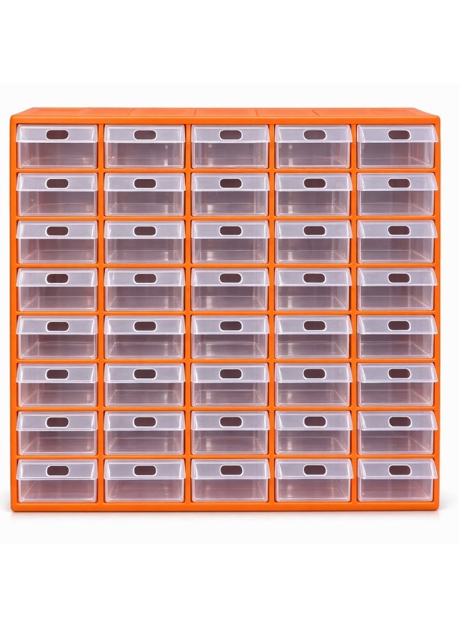 Orange 40-Drawer Organizer with Clear Drawers - Image 4