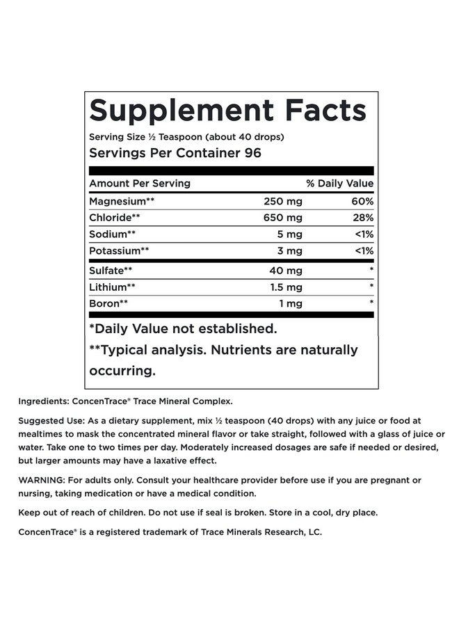 SWANSON Concentrace Trace Mineral Drops 8Oz Complete Mineral Complex For Energy Hydration & Electrolyte Balance Over 72 High Absorption Ionic Minerals Such As Magnesium Potassium Calcium (2 Pack) - Image 4