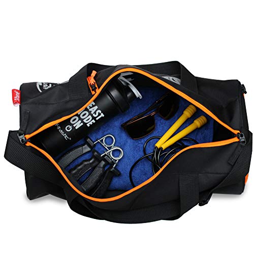Sfane Men & Women 9.05 inches Black & Orange Mustache PrintedGym Bag/Duffle Bag/Sports Bag/Shoulder Bag/Sports Bags/Gym Bags for Men & Women - Image 5