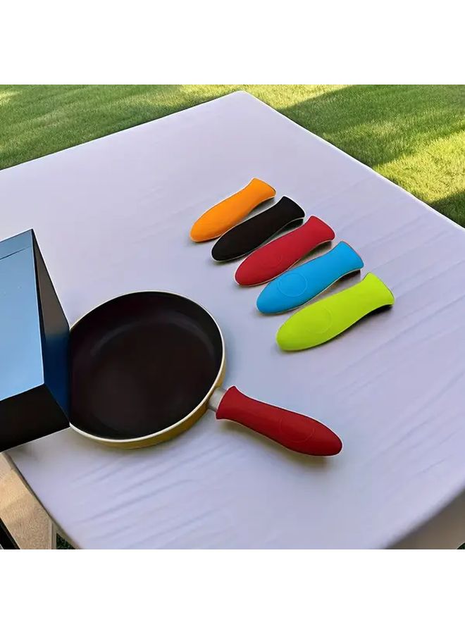 Non Slip Heat Resistant Silicone Handle Cover Pan Pot Burn Protector Random Color - Image 1