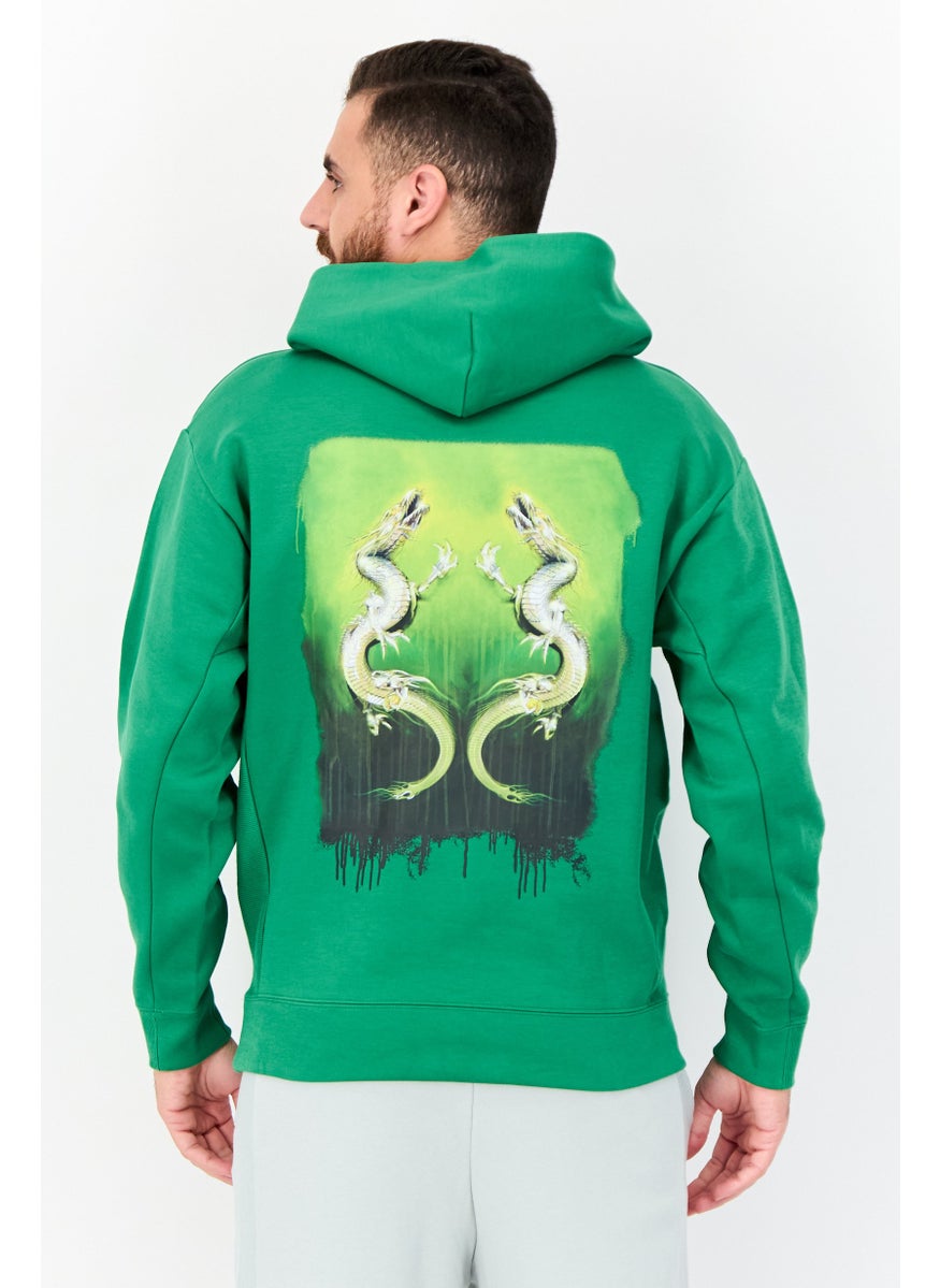 PUMA Men Relaxed Fit Long Sleeves Outdoor Hooded Sweatshirt, Green  - Image 3