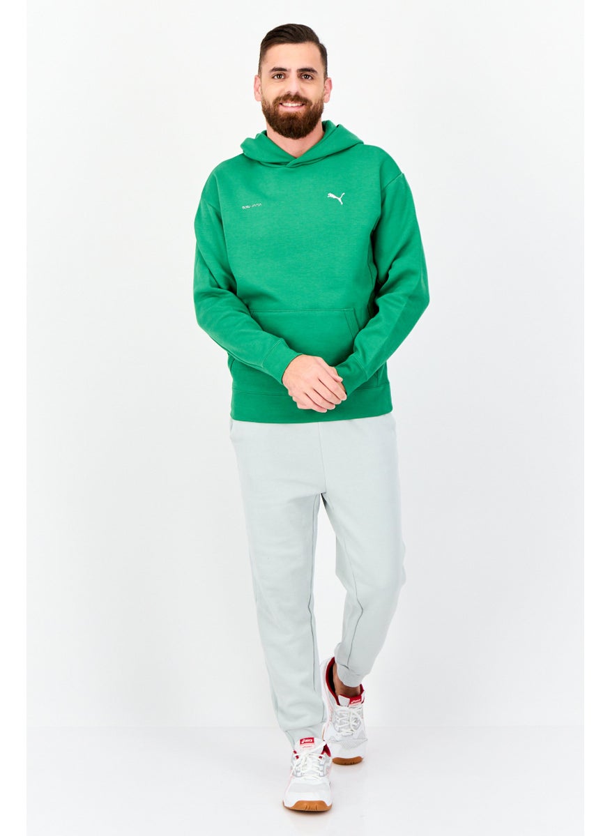 PUMA Men Relaxed Fit Long Sleeves Outdoor Hooded Sweatshirt, Green  - Image 2
