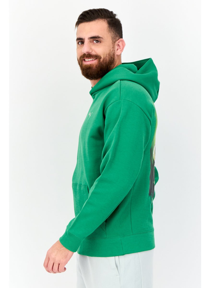 PUMA Men Relaxed Fit Long Sleeves Outdoor Hooded Sweatshirt, Green  - Image 4