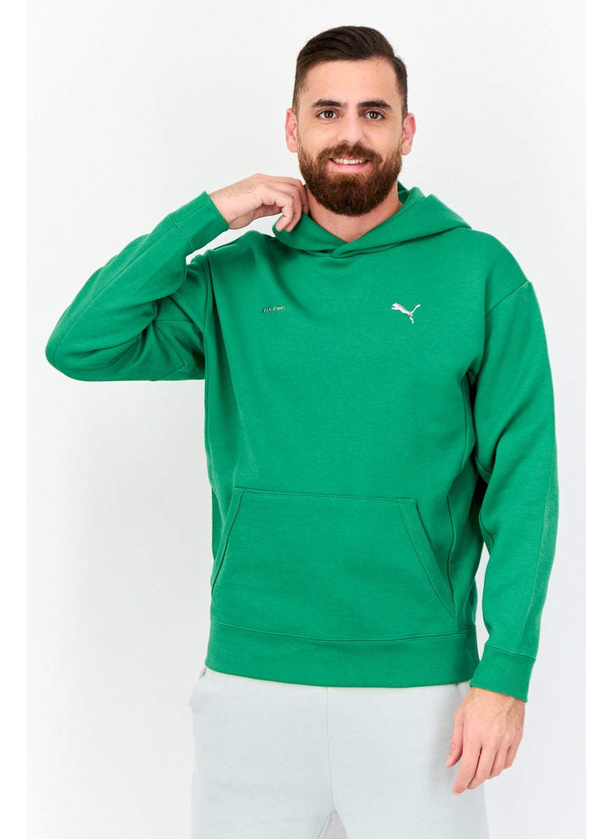 PUMA Men Relaxed Fit Long Sleeves Outdoor Hooded Sweatshirt, Green  - Image 1