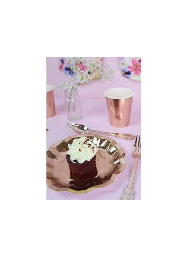 Raxoom Tables Party Porcelain Foil Plates 8-Piece, Rose Gold - Image 4