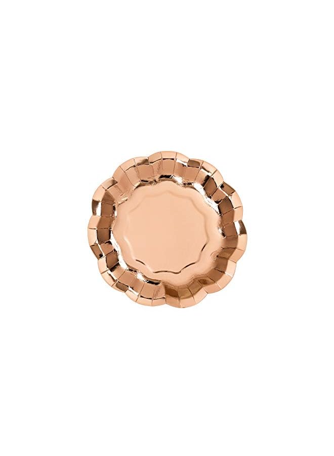 Raxoom Tables Party Porcelain Foil Plates 8-Piece, Rose Gold - Image 2