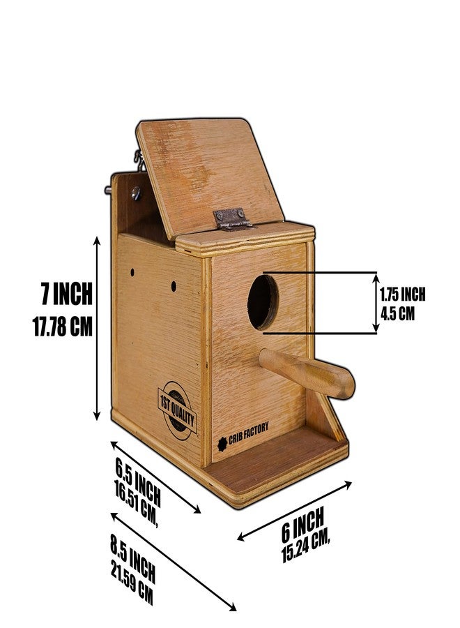 CRIB FACTORY Strong Breeding Box 6 X 6.5 X 7 INCH for All Finches | HIGH QULITY Plywood | for Star Finch, Zebra Finch, BengaleseFINCH - Image 2