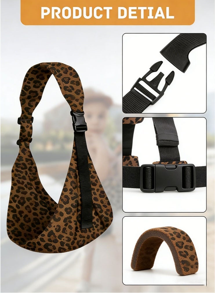 meayul Baby Sling Carrier, Baby Holder, Adjustable Babys Carriere Portable Baby Wrap Carrier Leopard Comfortable Babys Slings with Thick Shoulder Straps Ergonomic Baby Carrier Wrap for Newborn 0-4 Years Old - Image 3