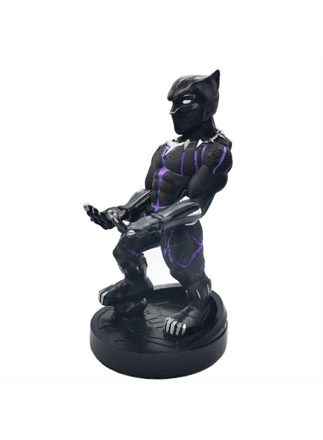 Direct Sonic Mouse Star Wars Lego Black Warrior White Soldier Iron Man Game Controller Stand Mobile Phone Figurine-Color:Black Panther - Image 1