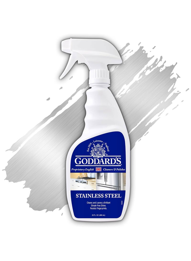 Goddard's Stainless Steel Cleaner Spray – Non-Abrasive Stainless Steel Kitchen Sink, Appliances & Dishwasher Cleaner to Remove Stains & Grease – Stainless Steel Household Cleaning Supplies 23 oz - Image 1
