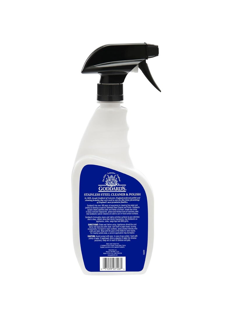 Goddard's Stainless Steel Cleaner Spray – Non-Abrasive Stainless Steel Kitchen Sink, Appliances & Dishwasher Cleaner to Remove Stains & Grease – Stainless Steel Household Cleaning Supplies 23 oz - Image 2