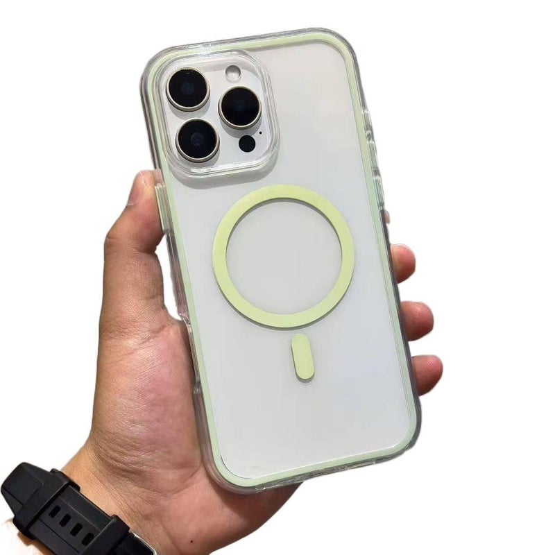 MagSafe Case, Fluorescent Yellow Silicone, Strong Magnetic, Two-Tone Design, Cover for iPhone 11 Pro - Image 1