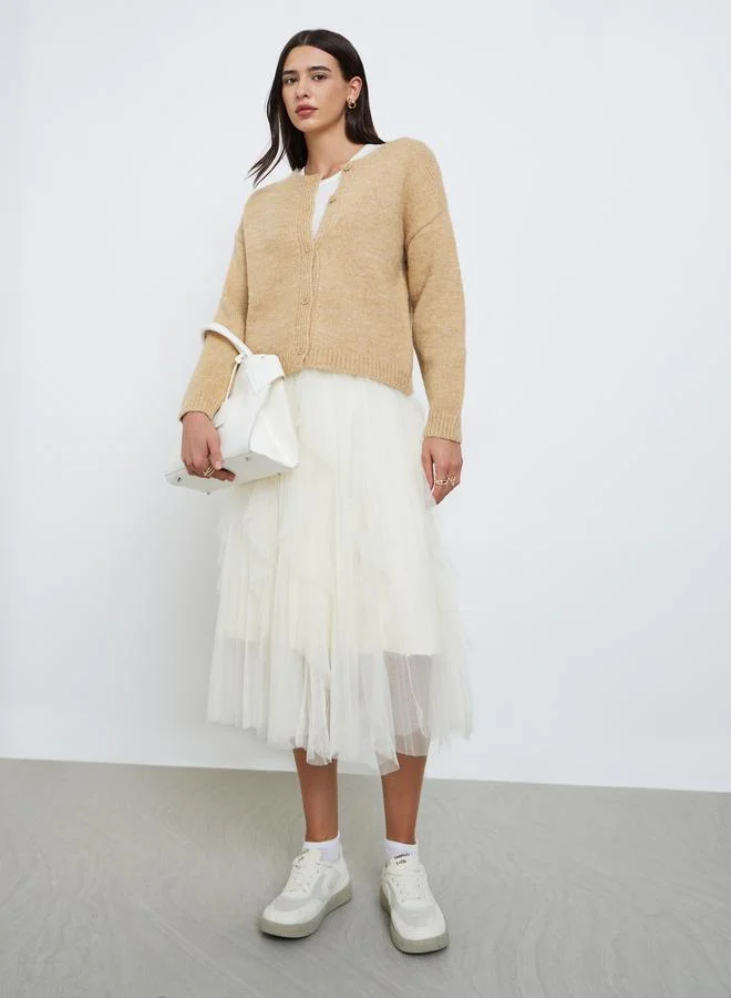 تايك تو كارديجان محبوك بأكتاف منخفضة