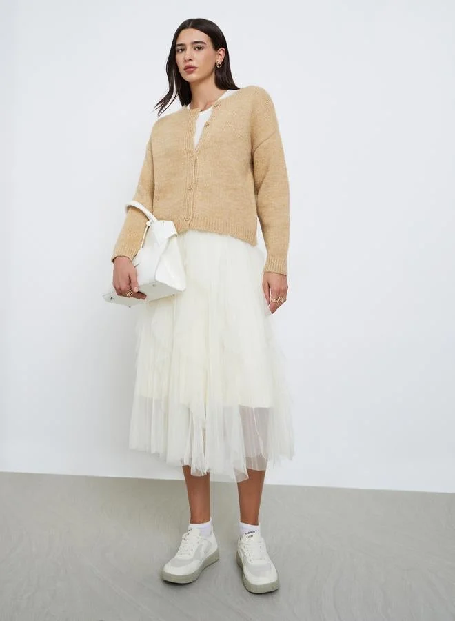 تايك تو كارديجان محبوك بأكتاف منخفضة