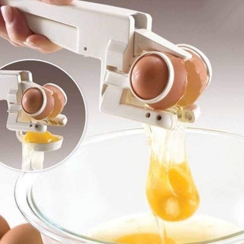 Whitecloud TRANSFORMING HOMES Kitchen Cooking Gadget Tools Plastic Handheld White Yolk Separator Egg Cracker Egg Breaker 712107 - Image 2