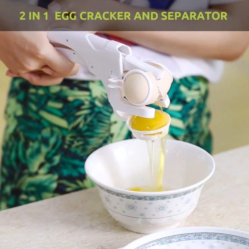 Whitecloud TRANSFORMING HOMES Kitchen Cooking Gadget Tools Plastic Handheld White Yolk Separator Egg Cracker Egg Breaker 712107 - Image 5
