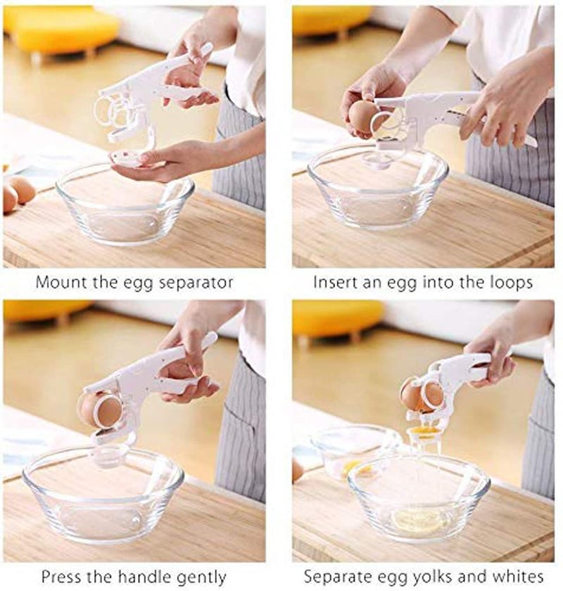 Whitecloud TRANSFORMING HOMES Kitchen Cooking Gadget Tools Plastic Handheld White Yolk Separator Egg Cracker Egg Breaker 712107 - Image 4