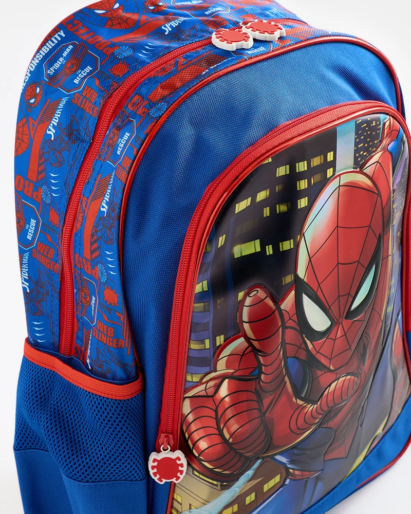 REDTAG Kids Red And Blue Spider-Man Backpack (16 Inch)