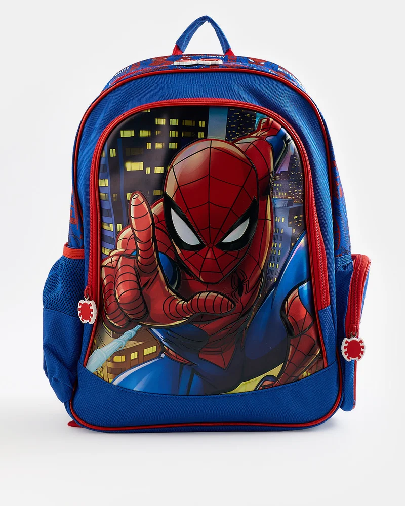 REDTAG Kids Red And Blue Spider-Man Backpack (16 Inch)