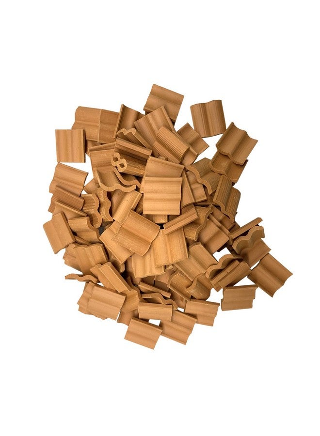 Cayway 300 Pcs Mini Red Roof Tiles Set Red Miniature Tiles With Scraper Roof Tiles Fake Tiles Model Landscape Accessories Dollhouse Fake Tiles For Diy Dollhouse Bricks Diorama Fairy - Image 3